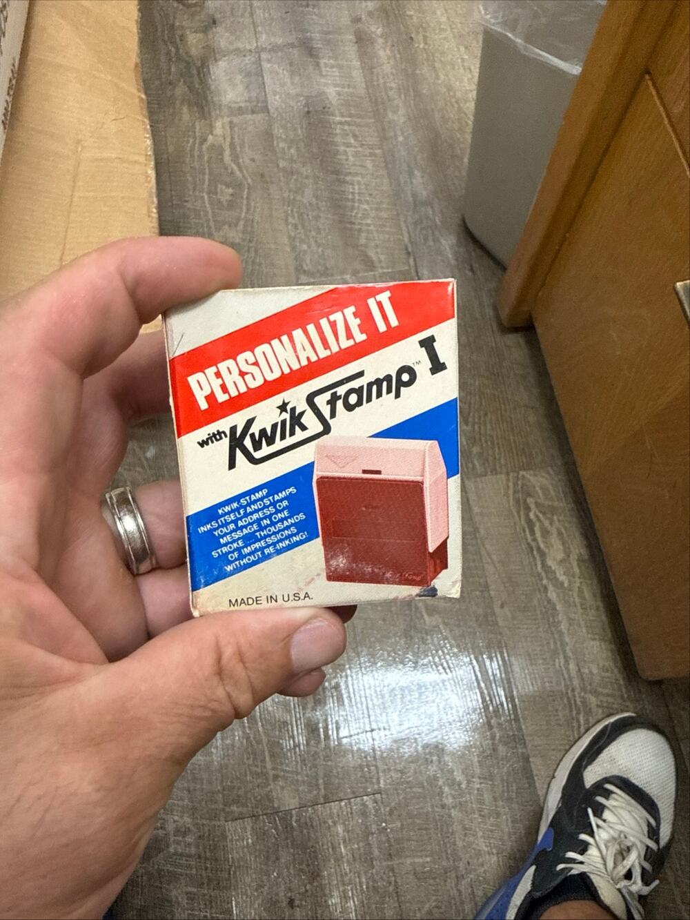 vintage Kwik Stamp I, a self-inking rubber stamp. (Final Notice)